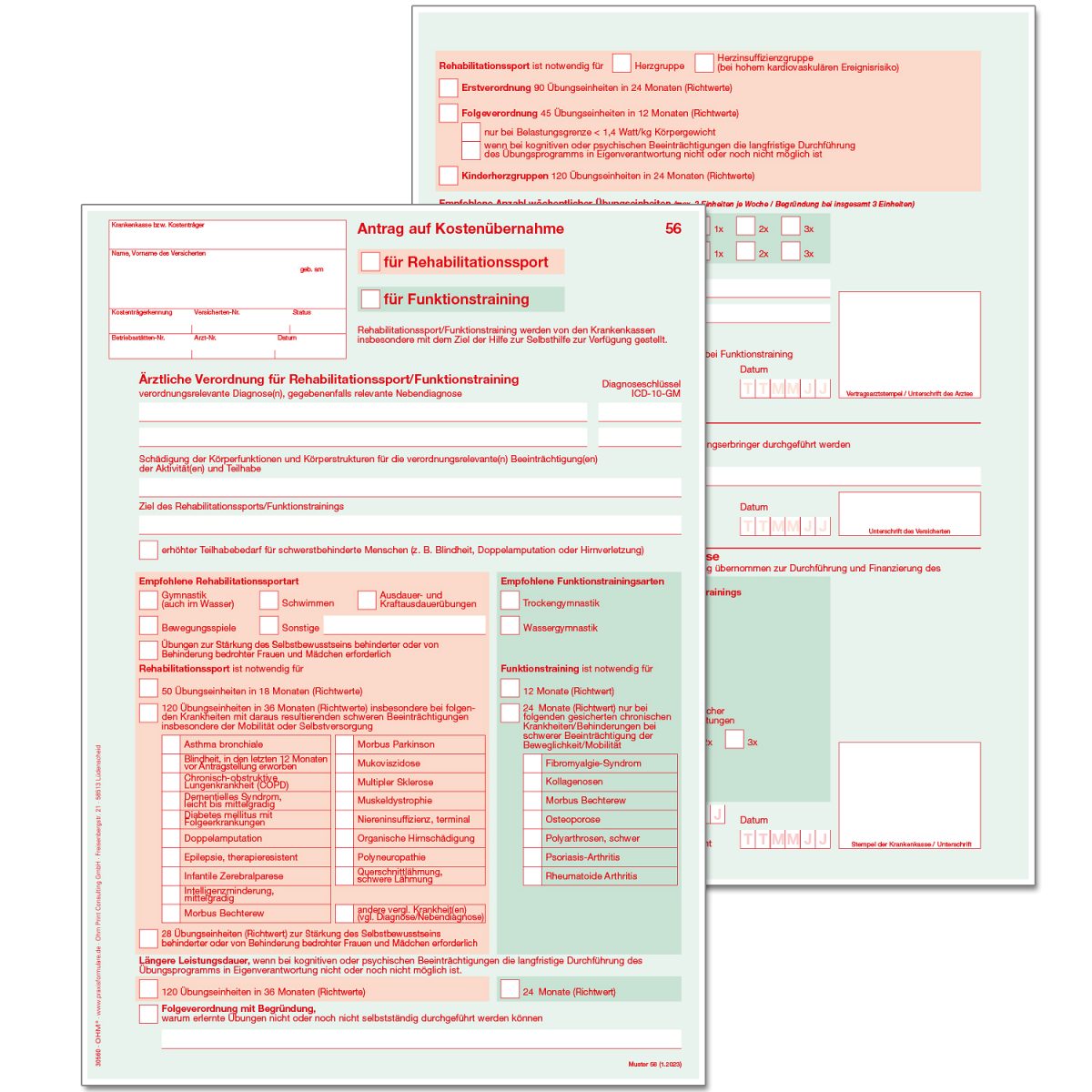 Kostenübernahme Muster 56