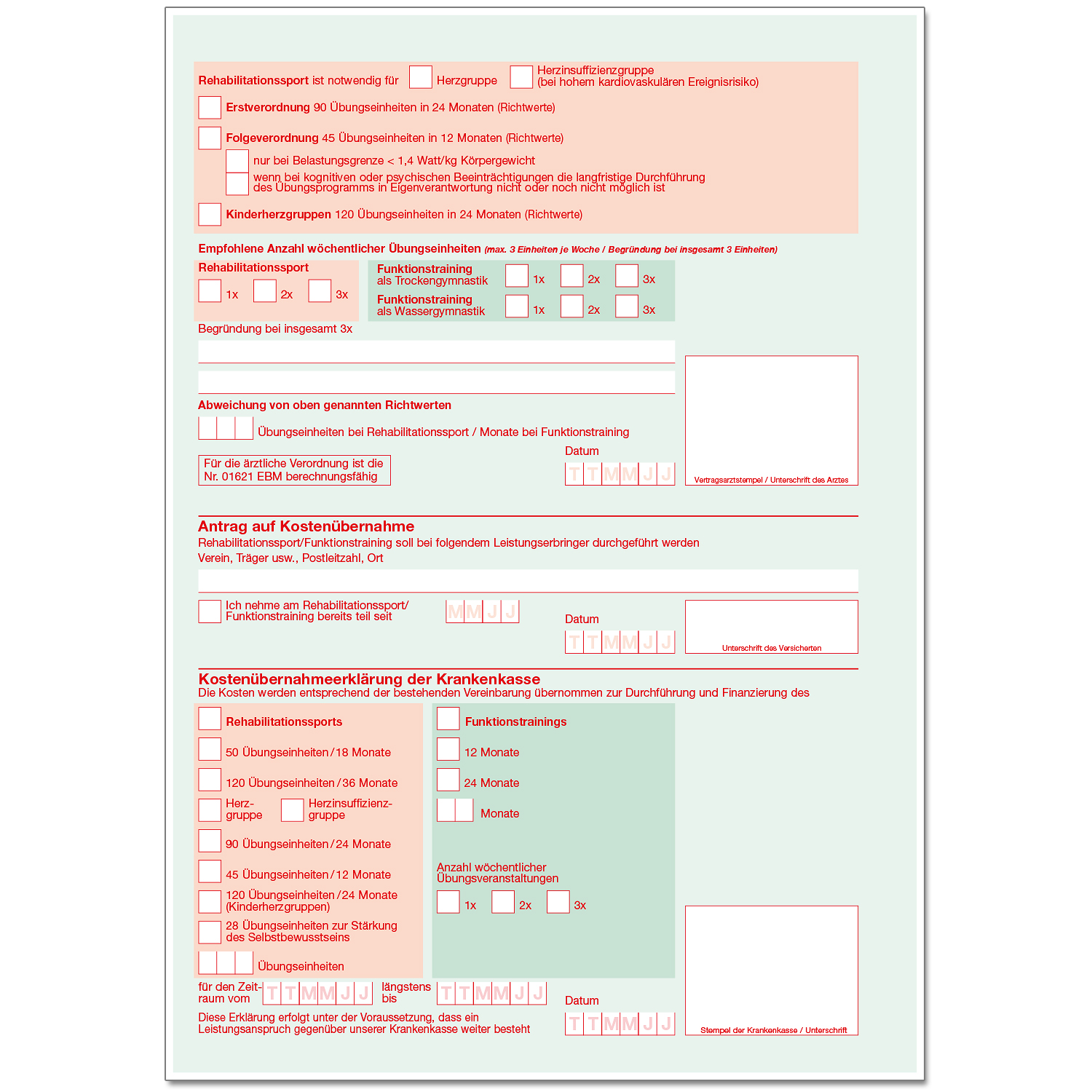 Kostenübernahme Muster 56